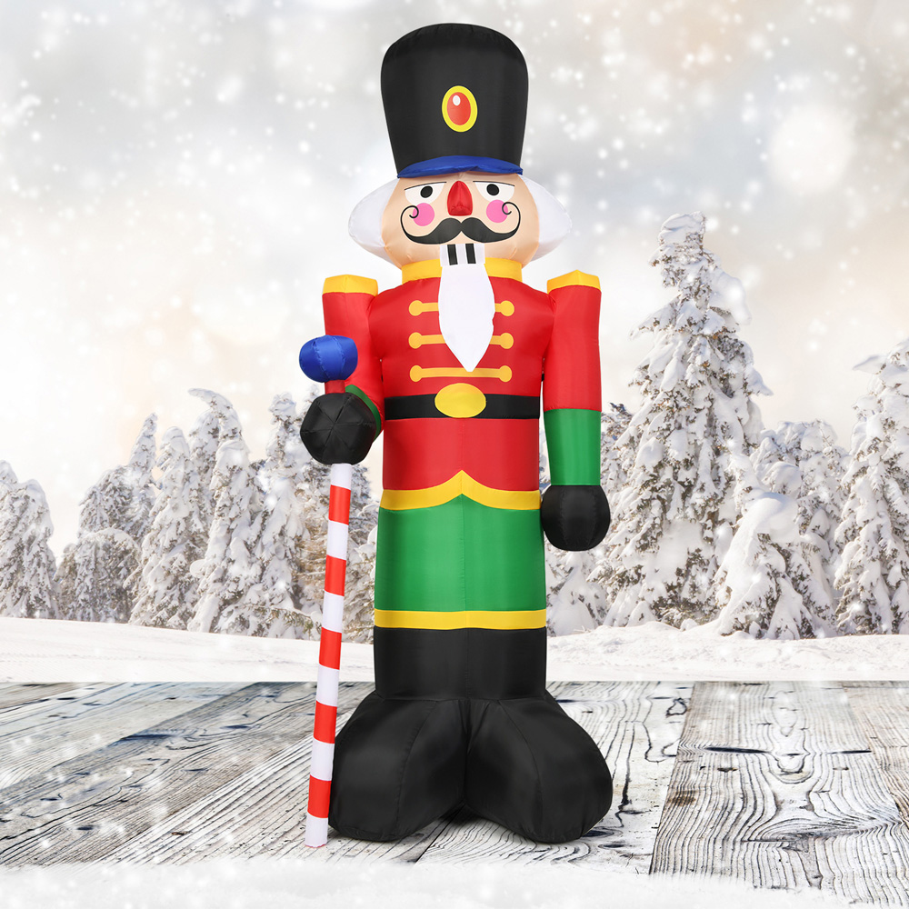 Costway Nutcracker Soldier with Candy Scepter LED Inflatable Christmas Decoration 7.8ft Image 5