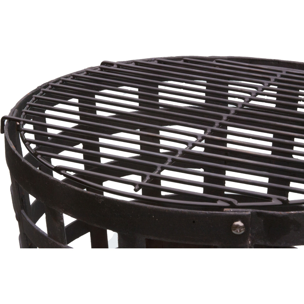 Gardeco Aragon Big Fire Cast Iron Fire Basket with BBQ grill Image 3