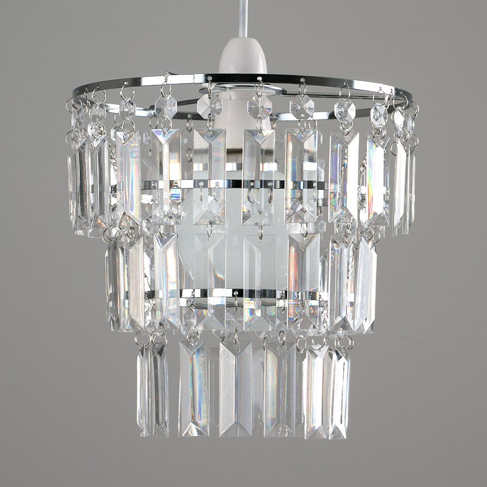 ValueLights Kelsks Chrome with Clear Droplets Ceiling Light Shade Image 3