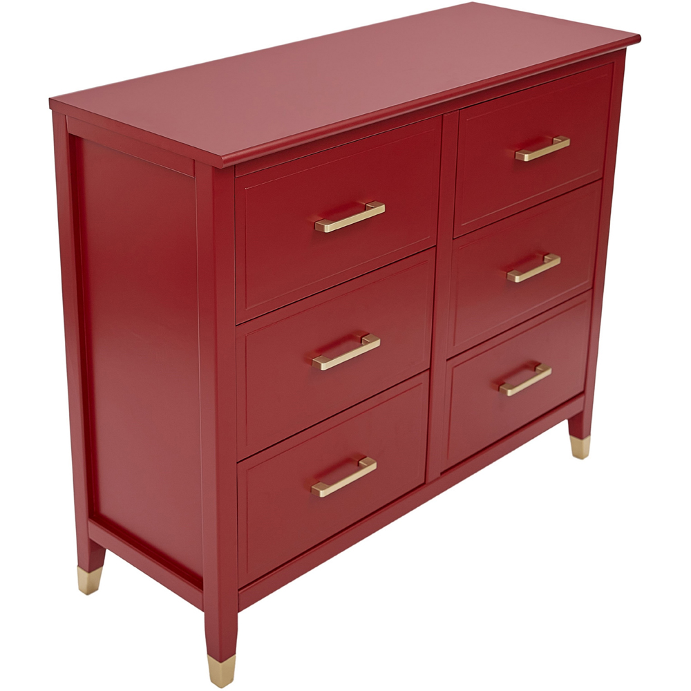 Palazzi 6 Drawer Red Chest of Drawers Image 4