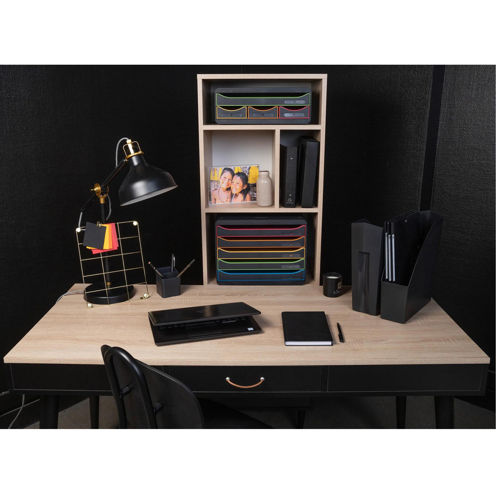 Exacompta Mini 4 Drawer Black and Harlequin Toolbox Image 4