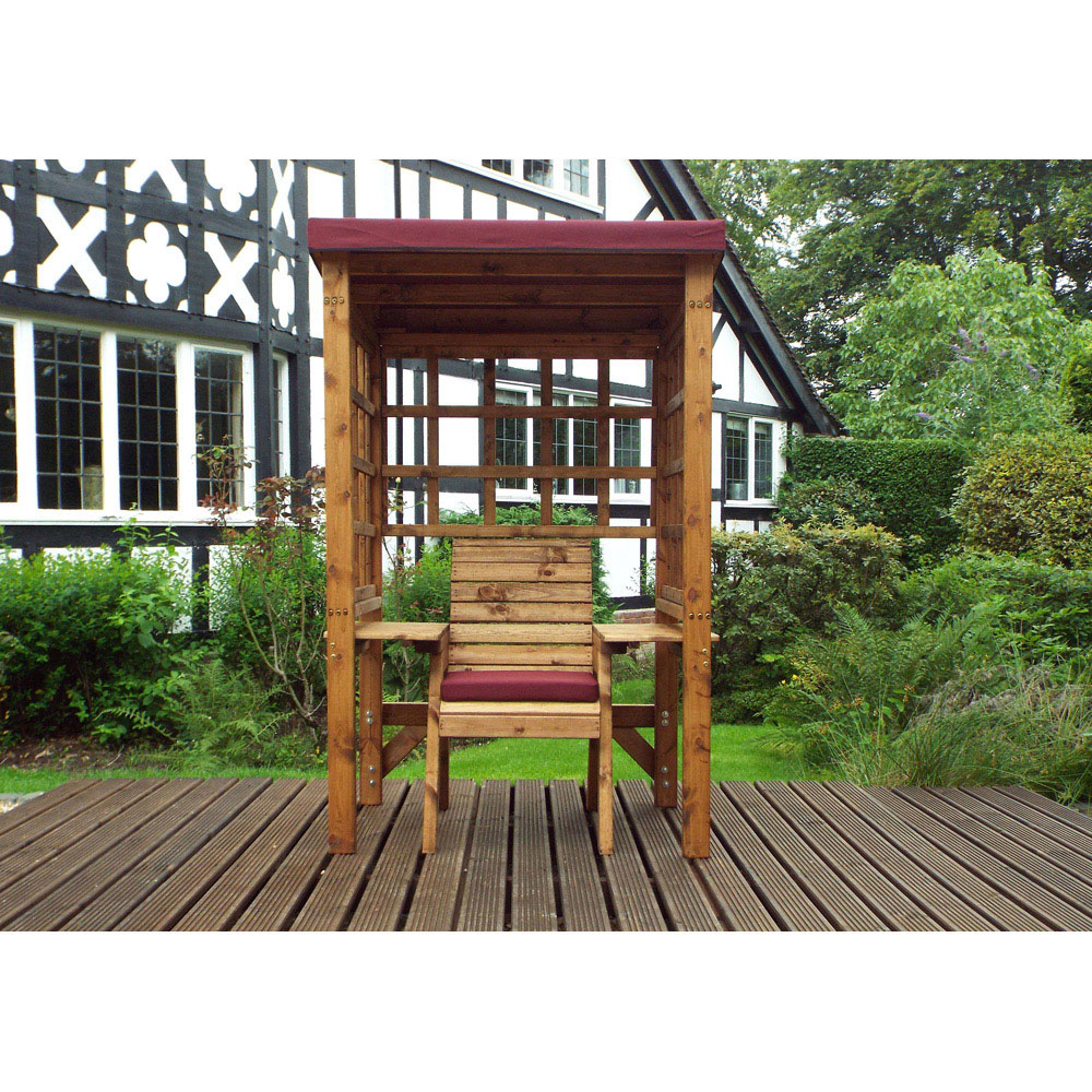 Charles Taylor Wentworth Single Seater Arbour with Burgundy Roof Cover Image 4