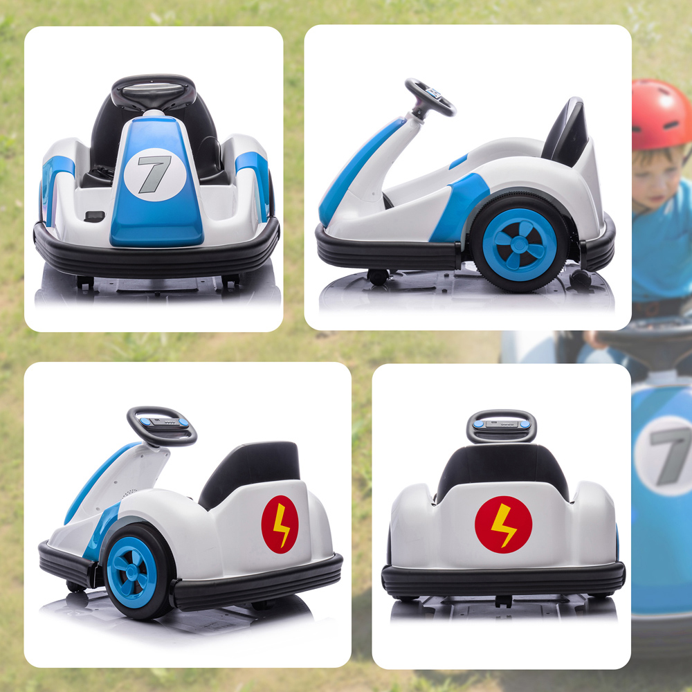 Tommy Toys Kids Blue 360 Degree Rotating Ride On Bumper Car with Safety Belt Image 3