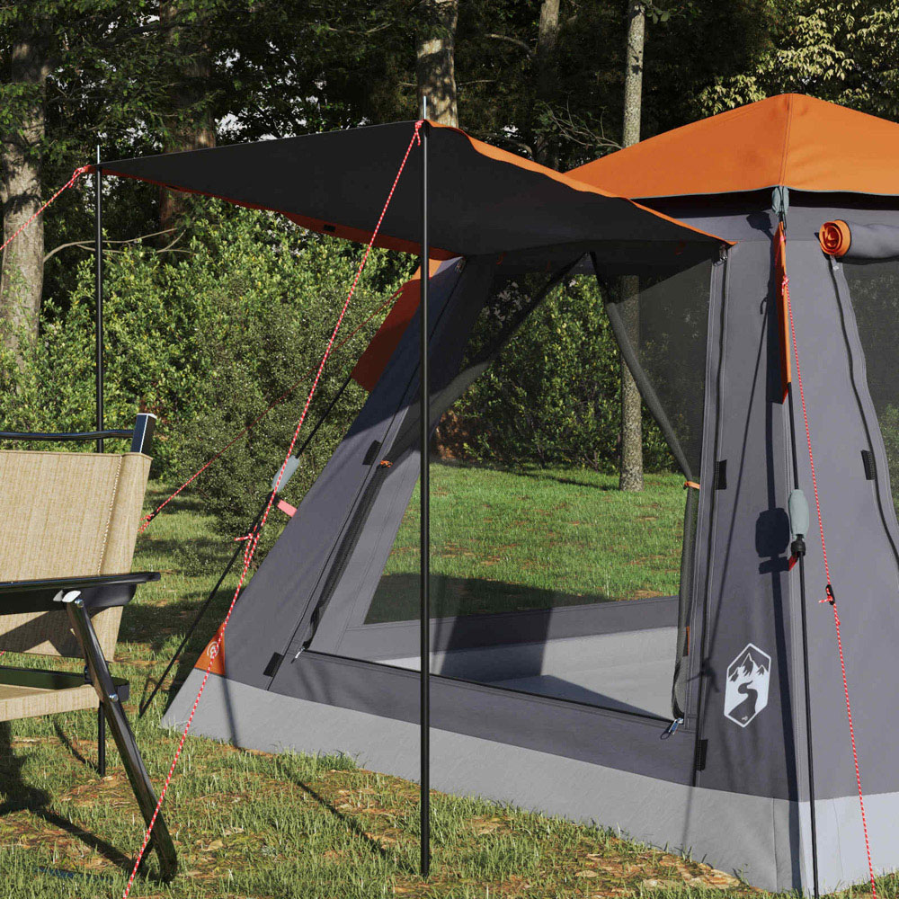 vidaXL 3 Person Instant Camping Tent with Rainfly Grey Image 2