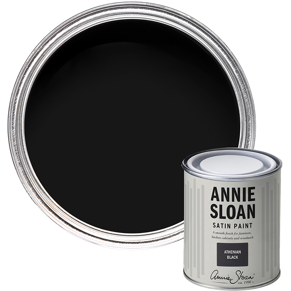 Annie Sloan Athenian Black Wood and Metal Satin Paint 750ml Image 1