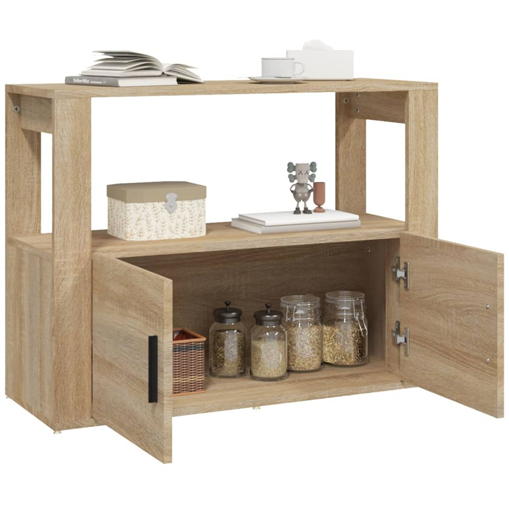 vidaXL 2 Door Single Shelf Sonoma Oak Sideboard Image 5