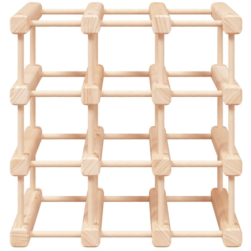 vidaXL 24 Bottle Brown Pine Wood Wine Rack Image 2
