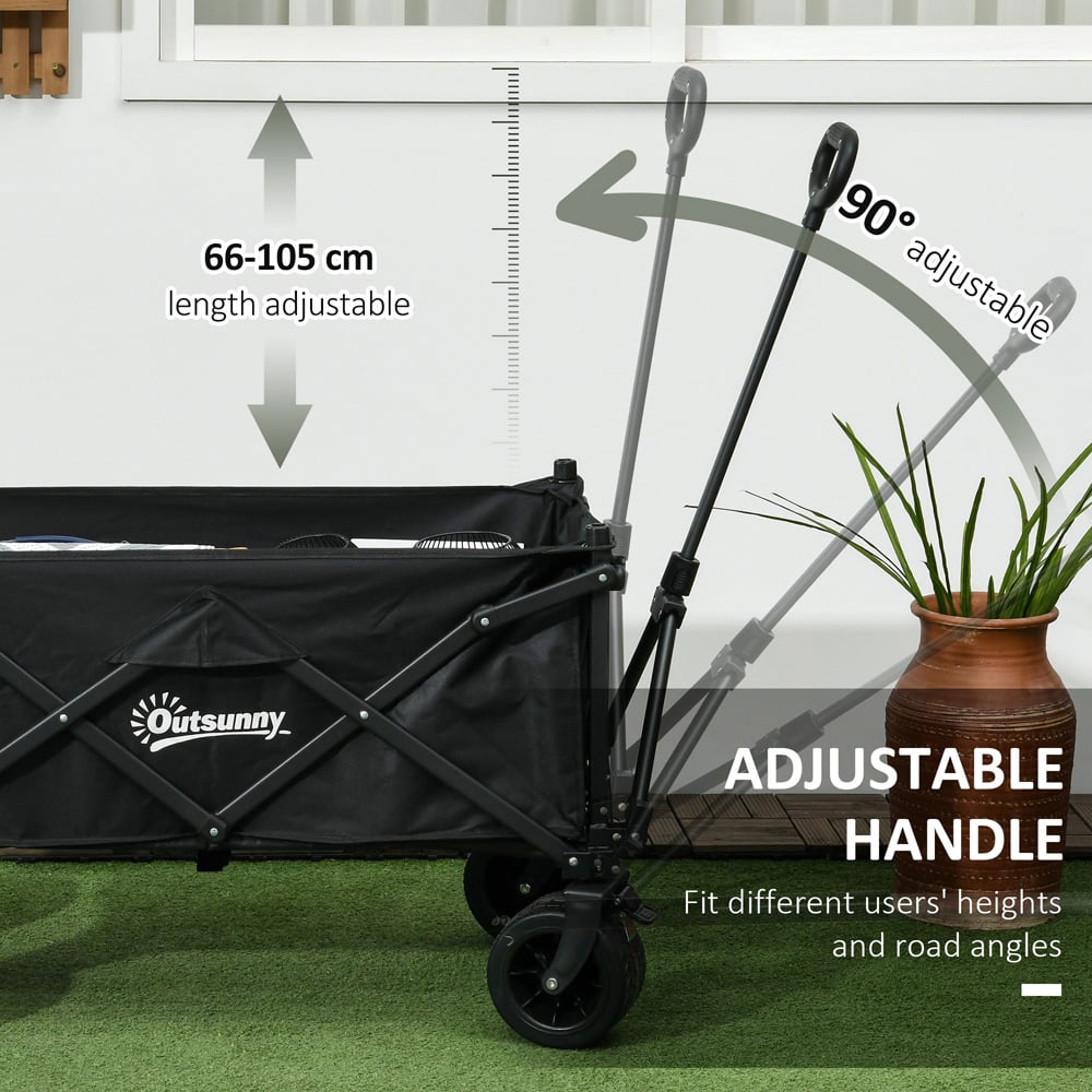 Outsunny Black Folding Garden Trolley 120kg Image 5