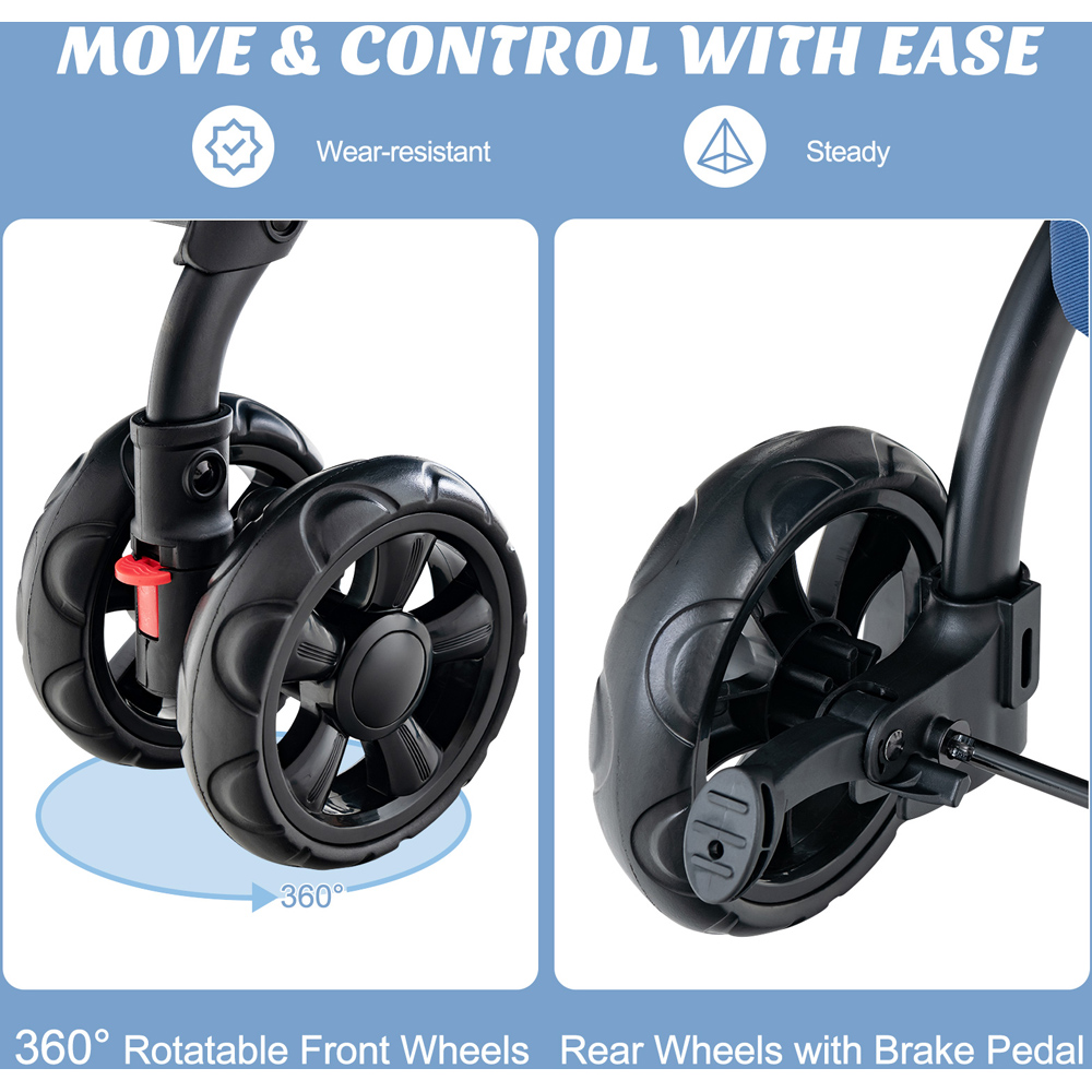Costway Blue Foldable Double Pet Stroller Image 7