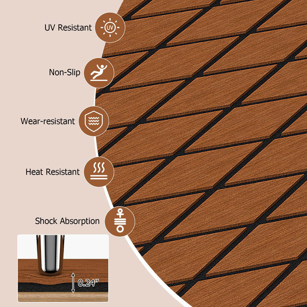 Costway Brown Waterproof Boat Decking Sheet Image 8