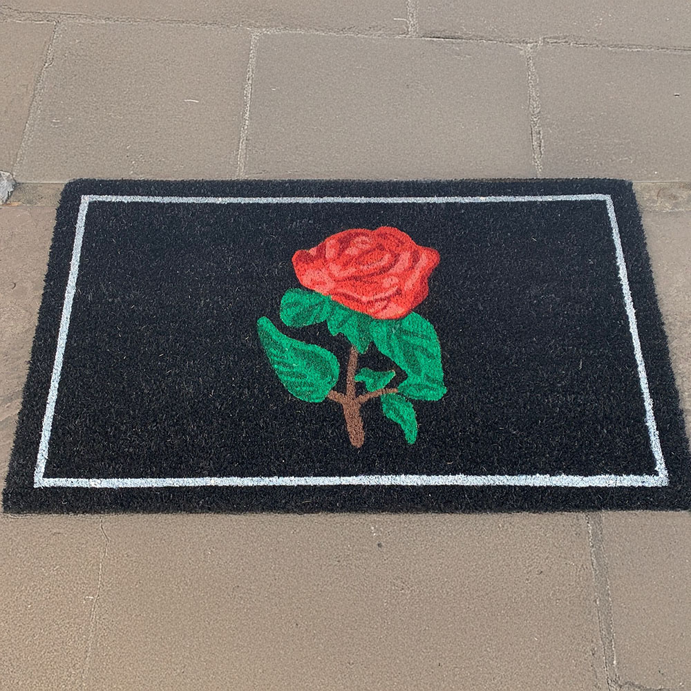 Arboria Garden Decor Red Rose Post Box and Doormat Set Image 4