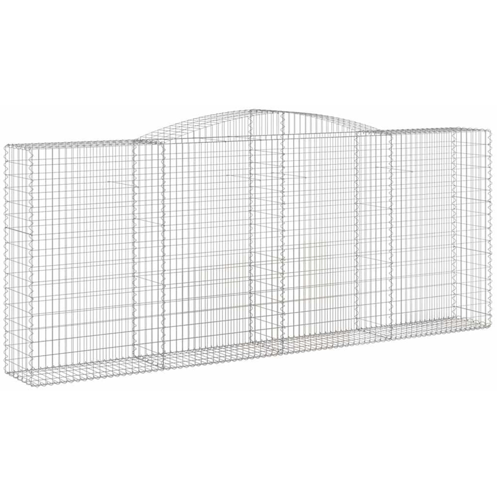 vidaXL Silver Galvanised Iron Arched Gabion Basket 400 x 50 x 160/180cm 25 Pack Image 1