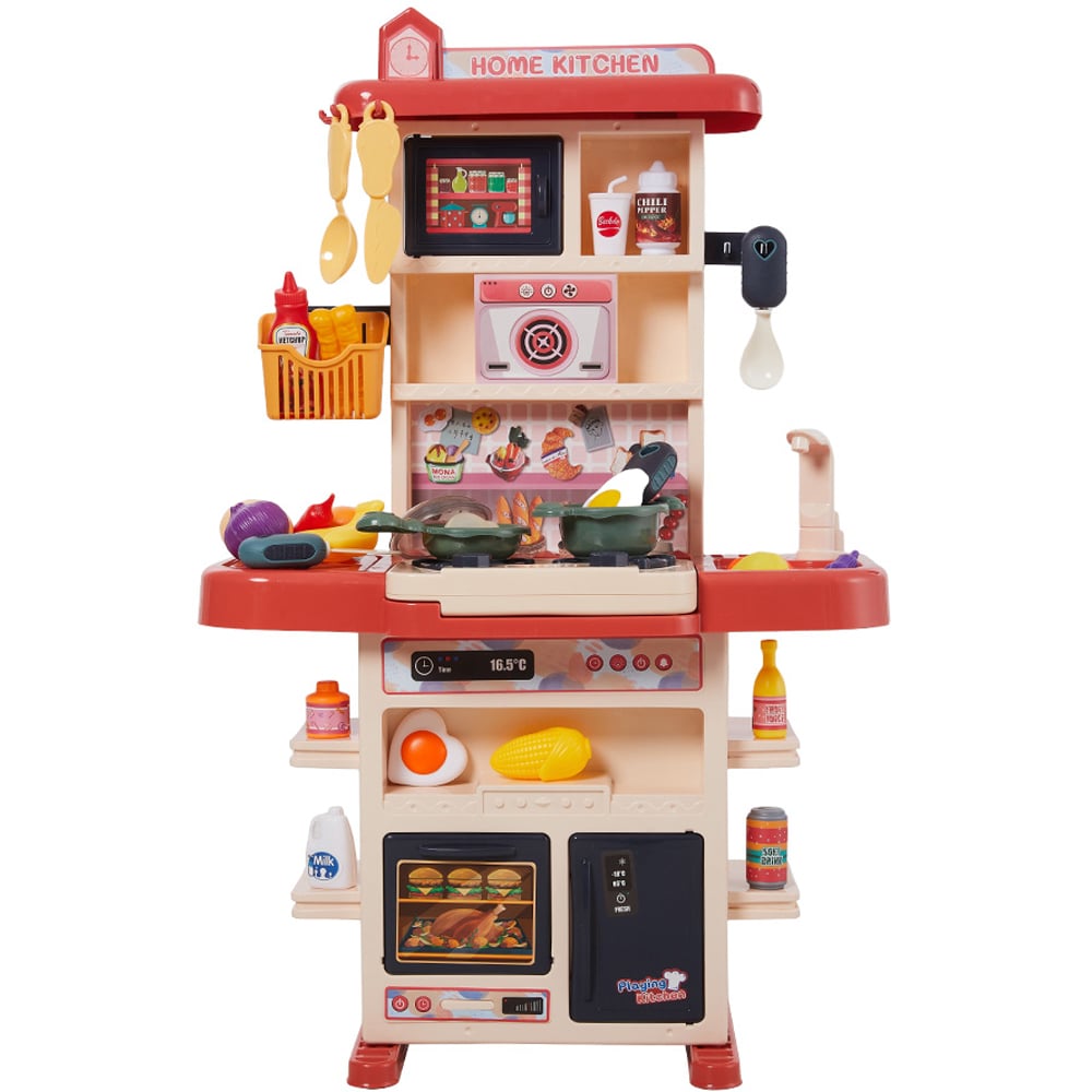 Tommy Toys 43 Piece Kids Red Interactive Kitchen Play Set Image 1