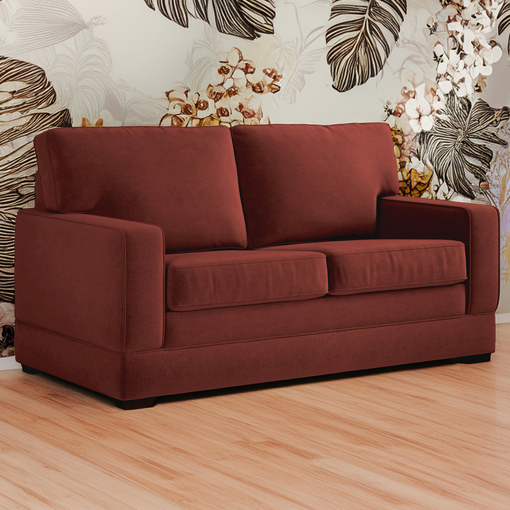 Jay-Be Urban 2 Seater Brushed Twill Burnt Amber Sofa Bed with e-Pocket Mattress Image 1
