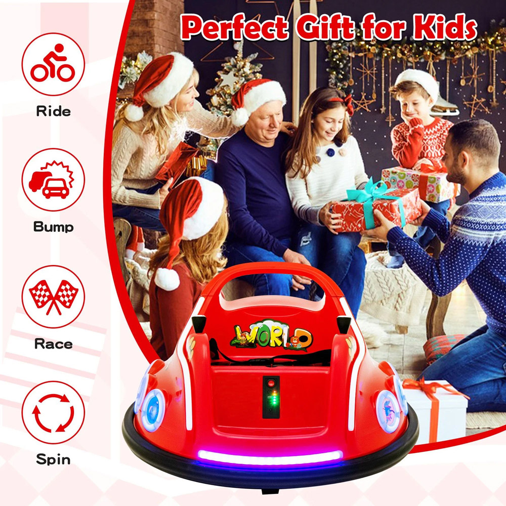 Costway Red Electric Bumper Car with Spin and Remote Control Image 8