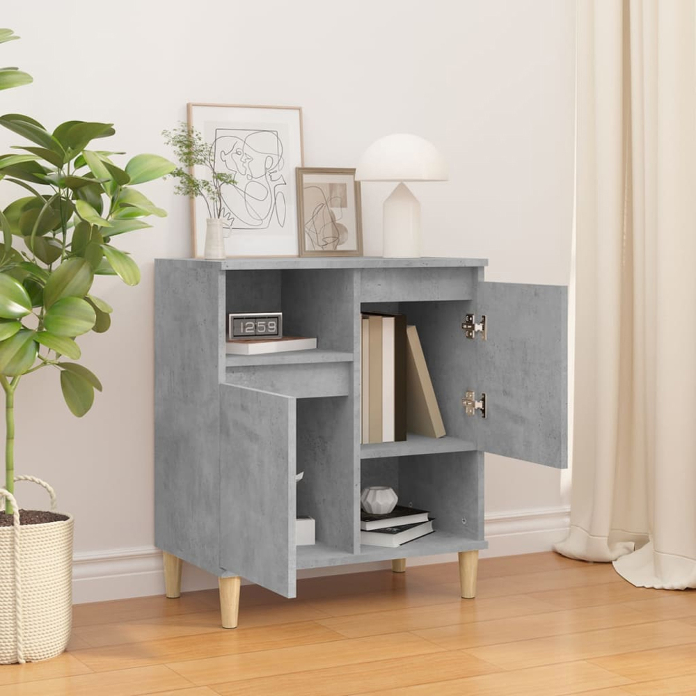vidaXL 2 Door 2 Shelf Concrete Grey Sideboard Image 8
