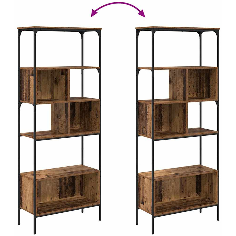 vidaXL 7 Shelf Old Wood Bookcase Image 8