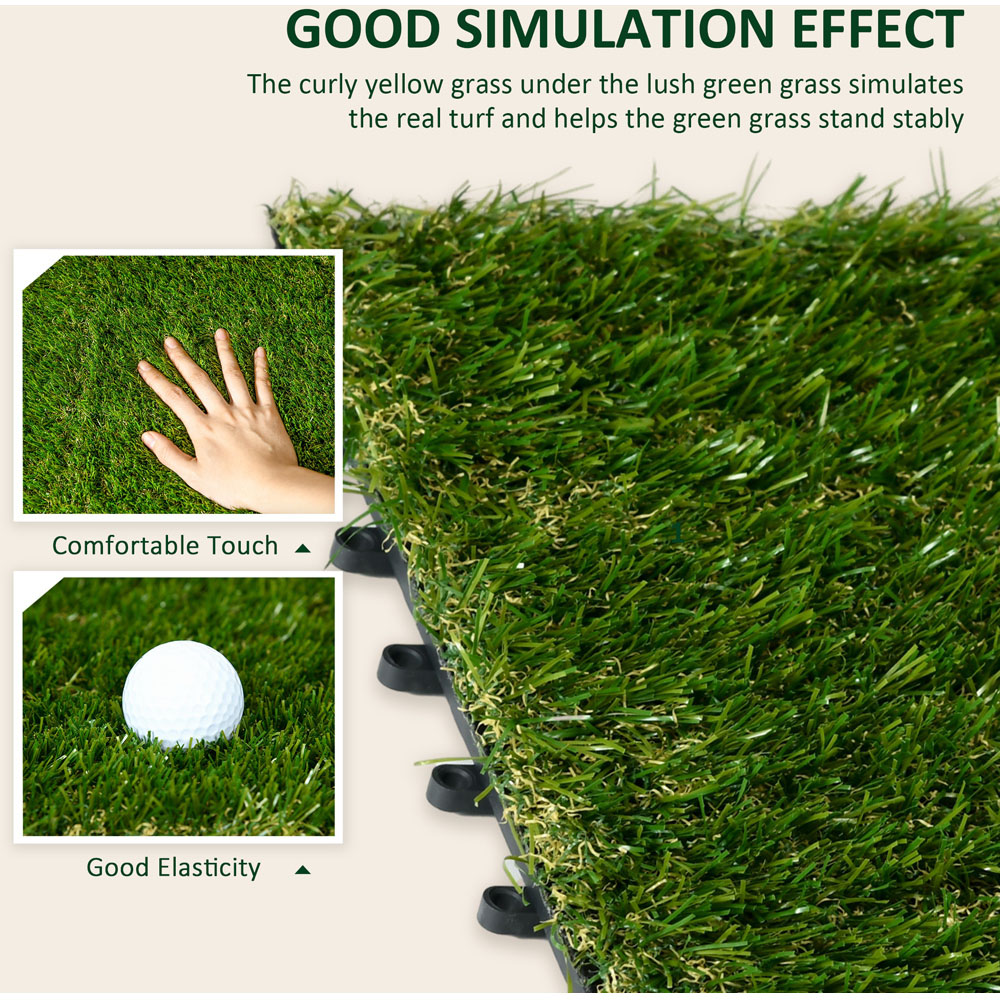 Outsunny 25mm Artificial Grass Turf Mat 30 x 30cm 10 Pack Image 4