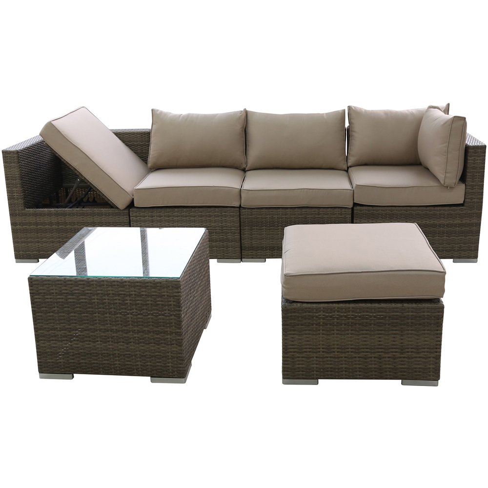Furniture One 5 Seater Rattan Yellow Modular Outdoor Sofa Set Image 2