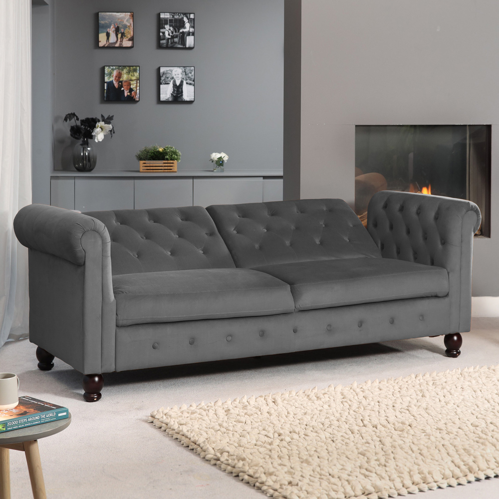 Single Sleeper Grey Maplewood Sofa Bed Image 2