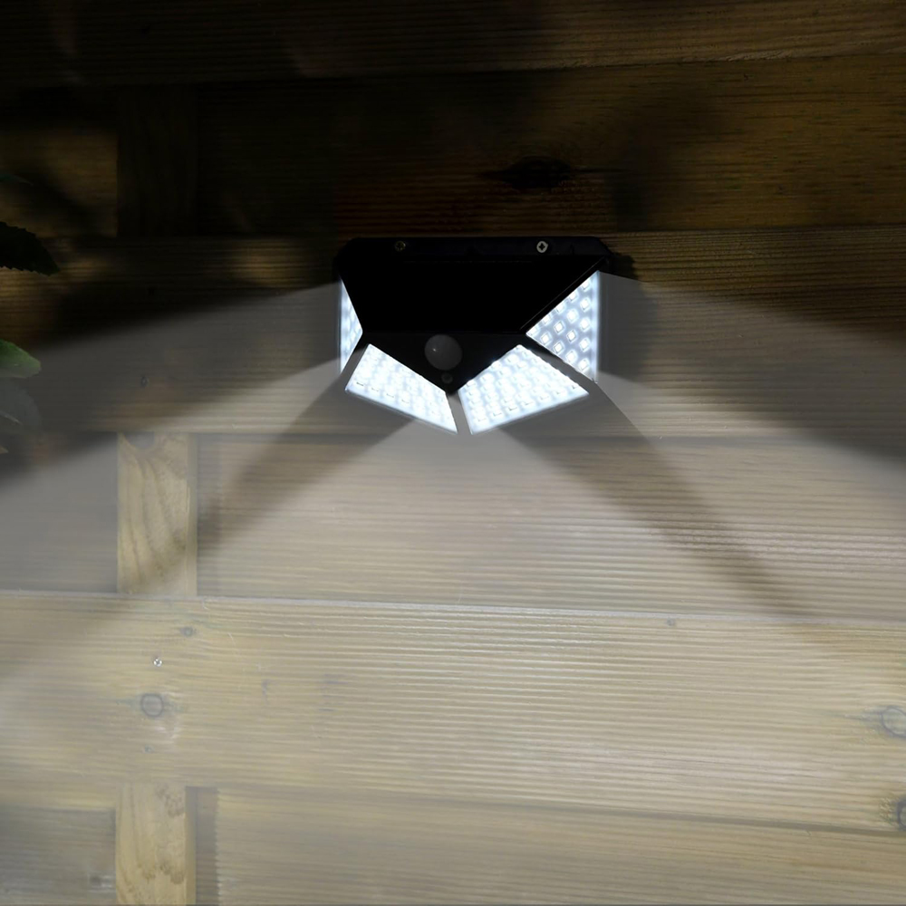 Garden Gear White 100 LED Motion Sensor Outdoor Solar Light 4 Pack Image 2
