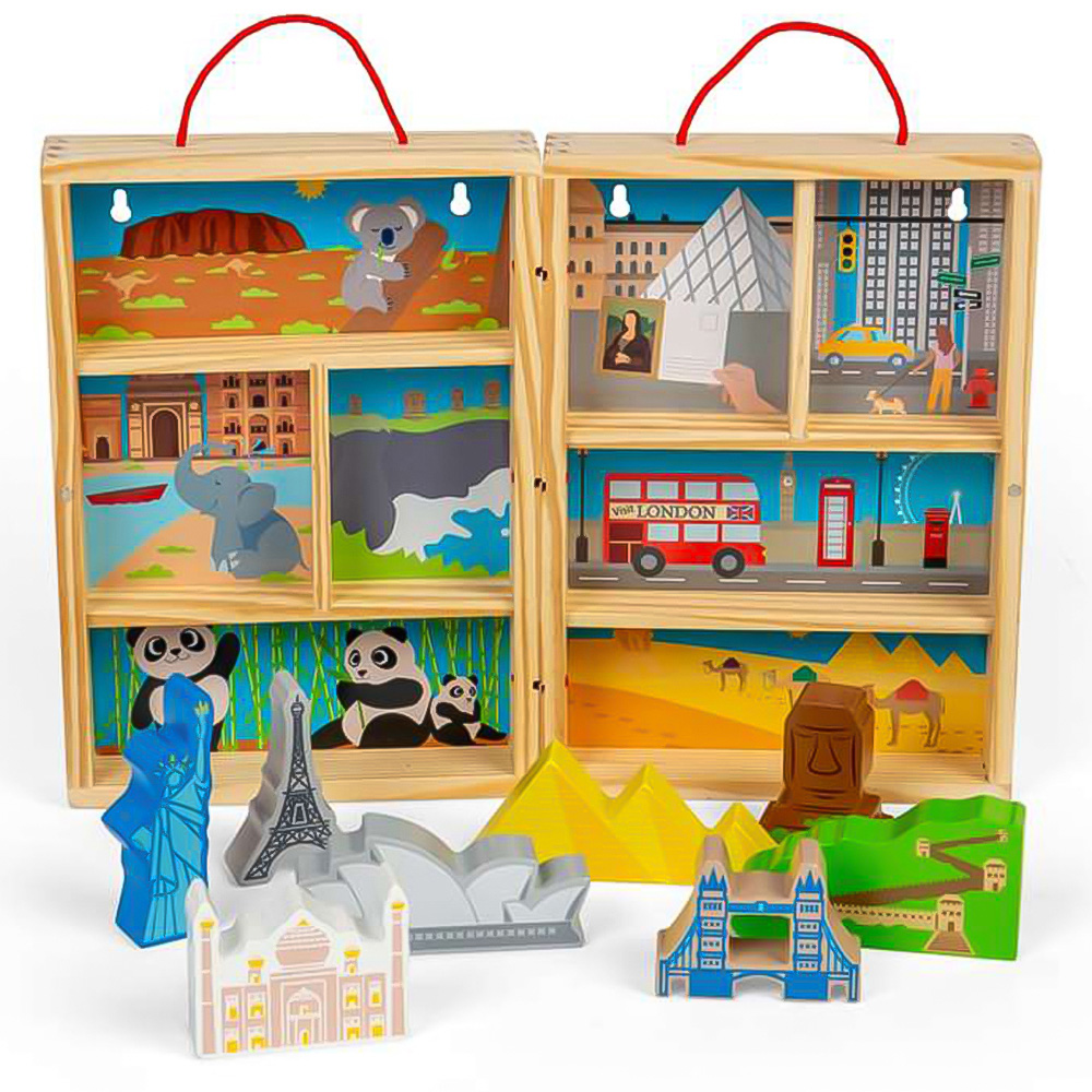 Bigjigs Toys Kids 10 Piece Wooden Travel Playset Image 6