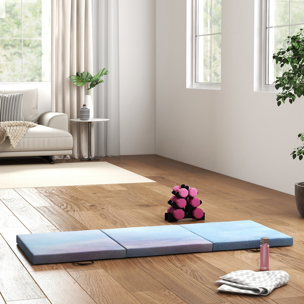 HOMCOM Blue Foldable Gymnastics Mat 182cm Image 6