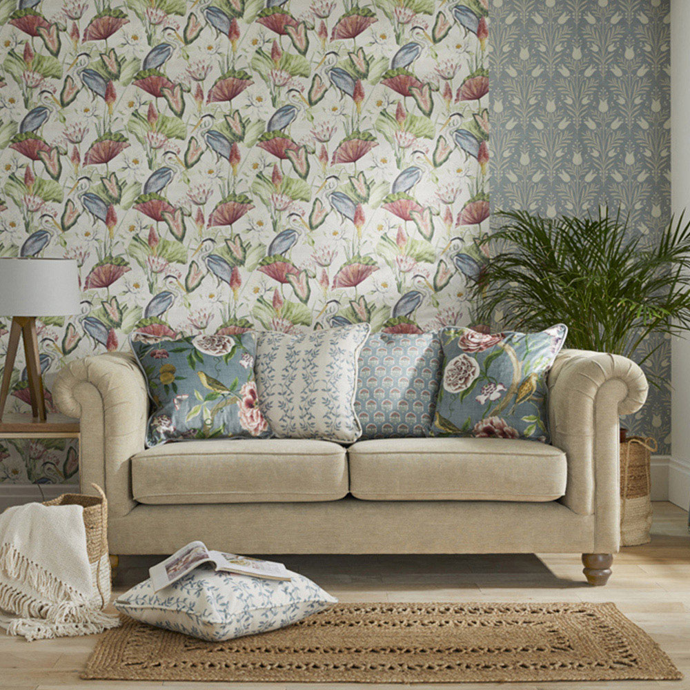 Esselle Home Heritage Tulip Chalky Blue Wallpaper Image 4