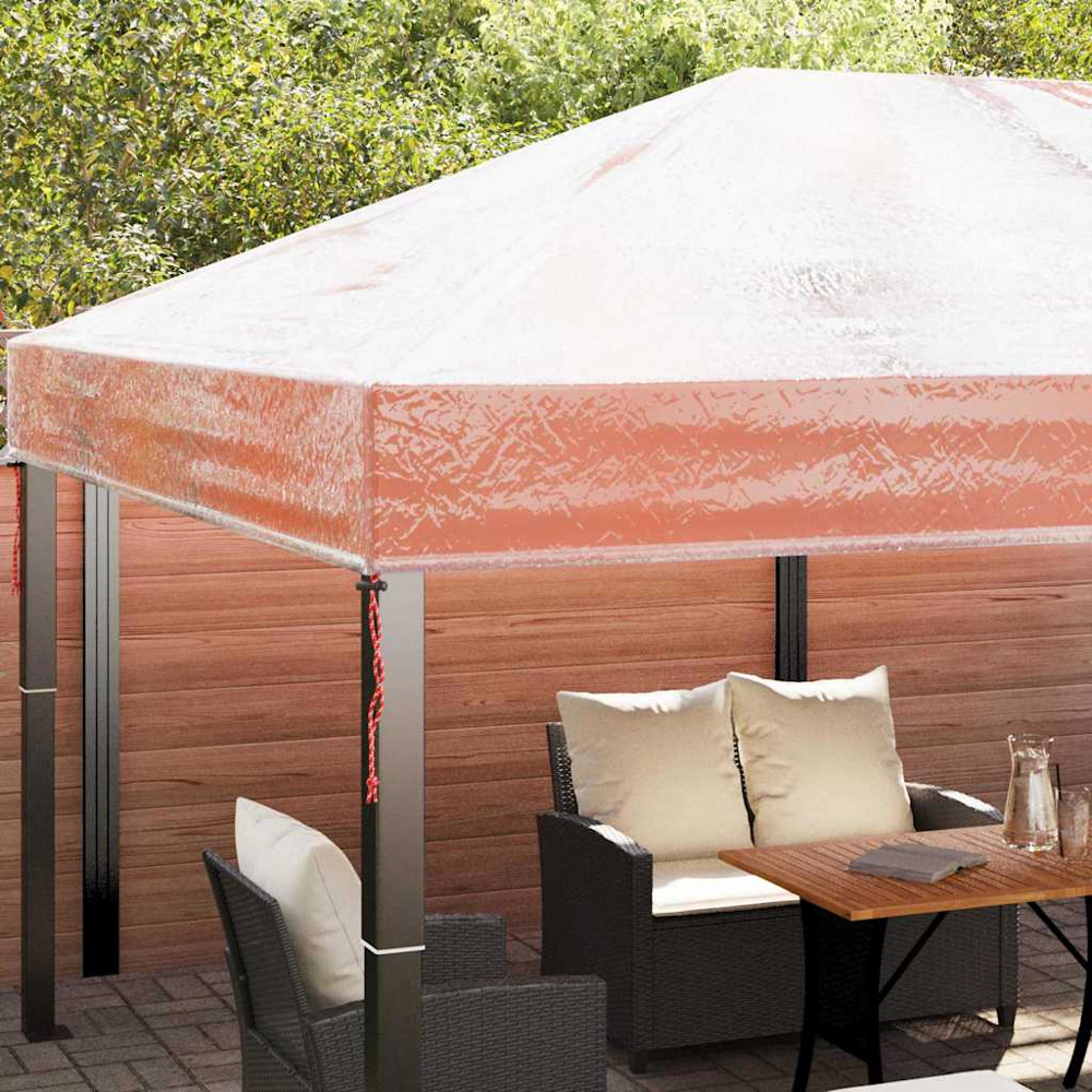 vidaXL 4 x 3m Transparent Double Tier Roof Gazebo Replacement Canopy Image 6