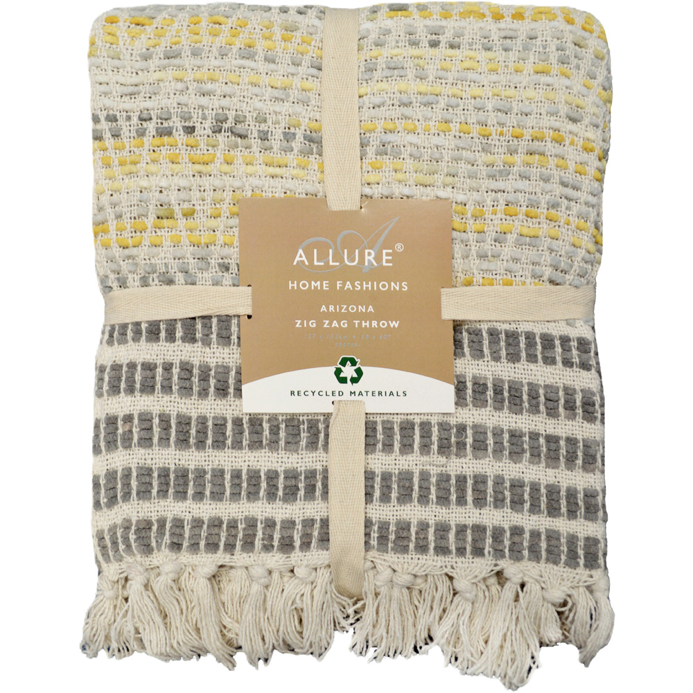Allure Home Fashions Arizona Mustard Zig Zag Throw 125 x 150cm Image 1