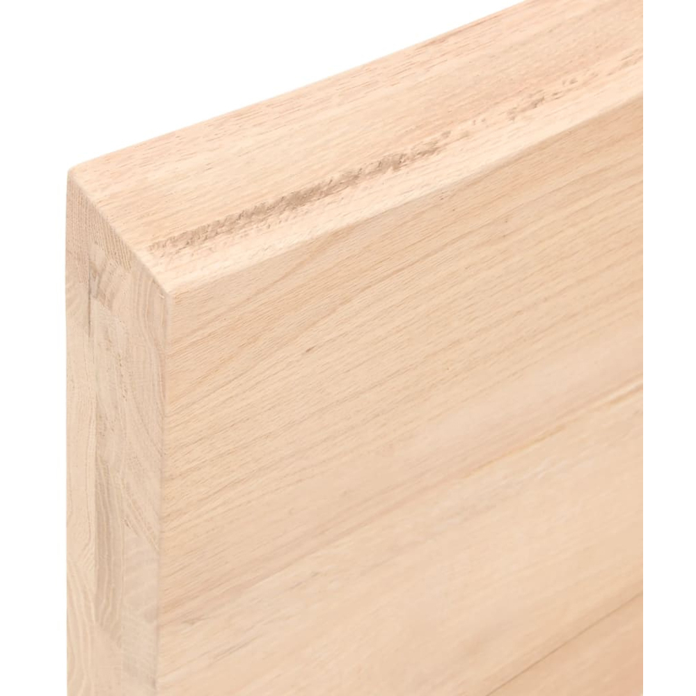 vidaXL 60cm Natural Untreated Solid Oak Wood Floating Wall Shelf Image 7