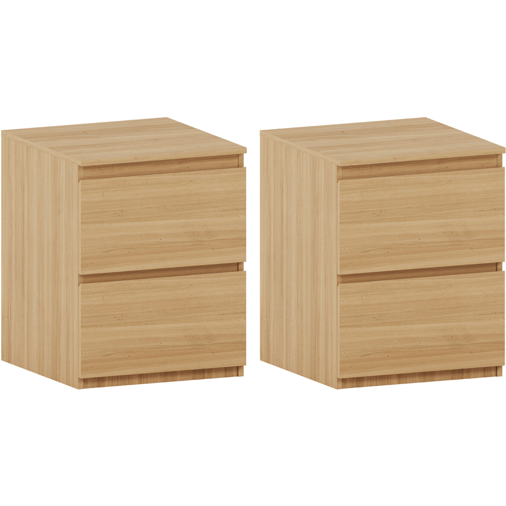 VIDA DESIGNS Denver 2 Drawer Pine Large Bedside Cabinet Set of 2 Image 2