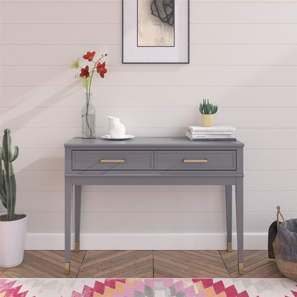 Dorel Home Westerleigh 2 Drawer Graphite Grey Console Table Image 6