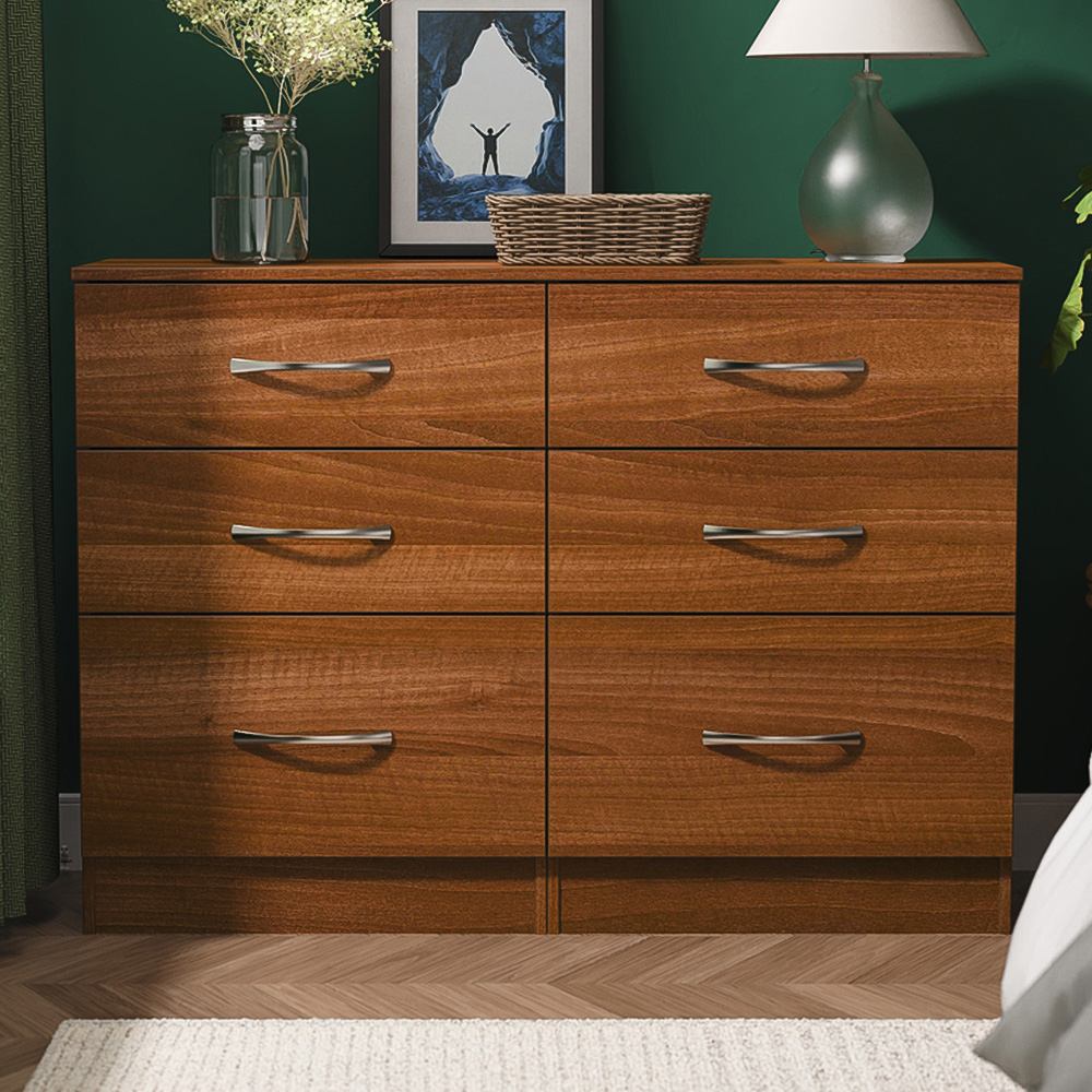 Crowndale Avon 6 Drawer Noche Walnut Chest of Drawers Image 1