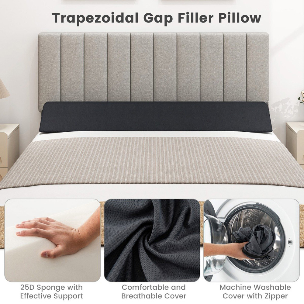 Costway Double Bed Wedge Pillow with 2 Storage Pockets Image 5