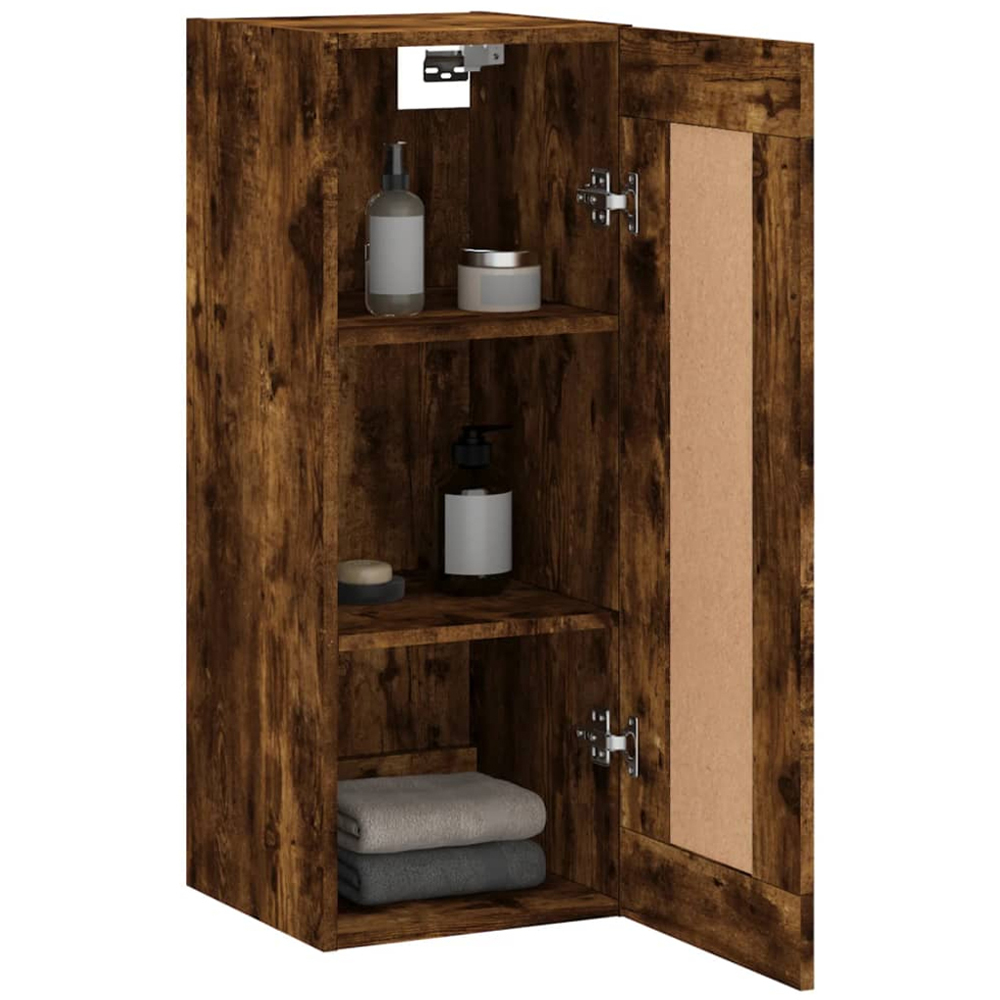 vidaXL Single Door Smoked Oak Wall Mounted Cabinet Image 5