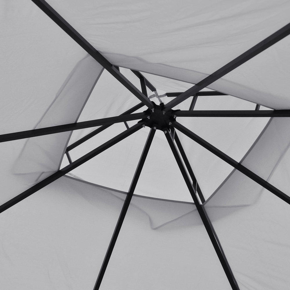 Outsunny 3 x 3m Light Grey Steel Frame Gazebo with Mesh Curtains Image 3