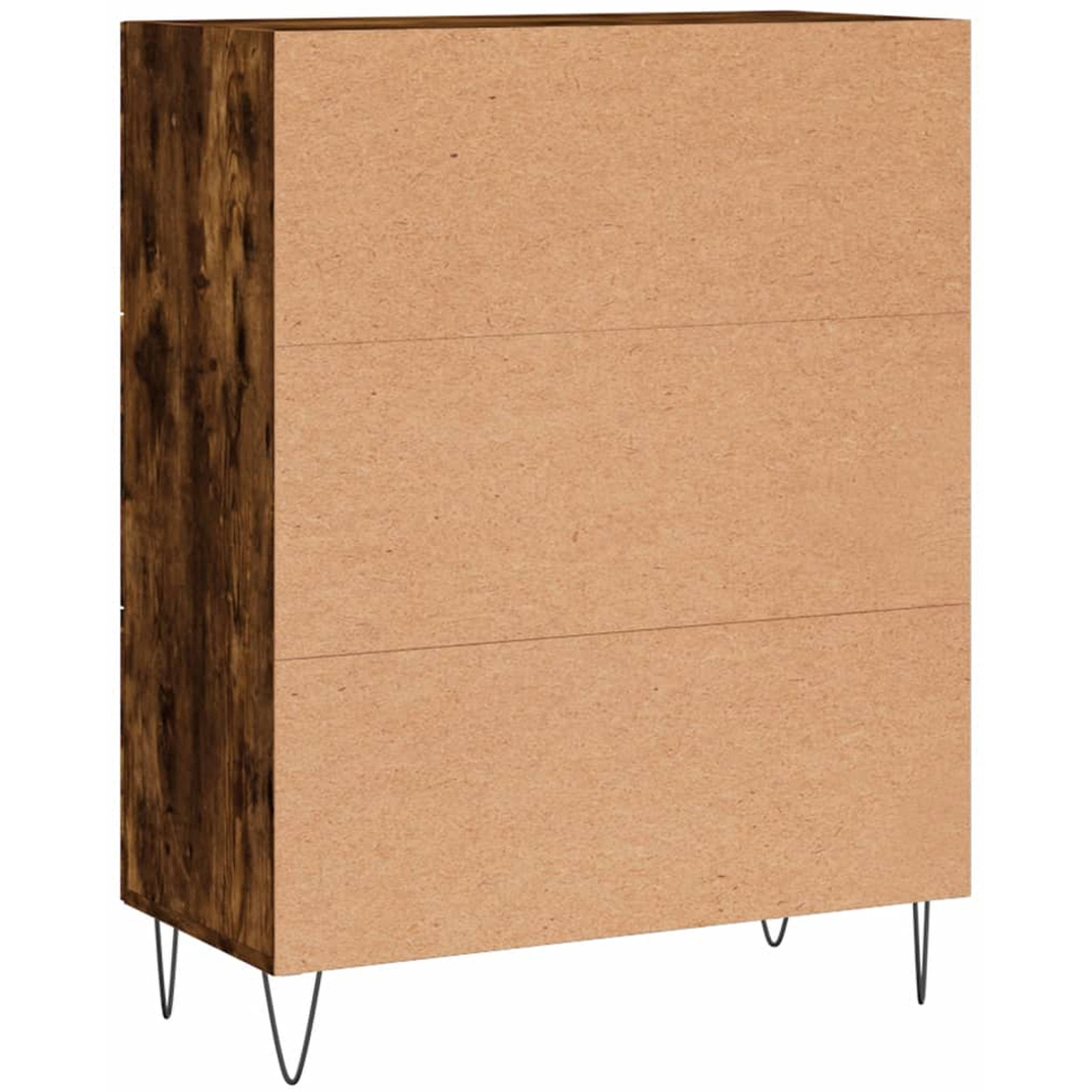 vidaXL 3 Drawer Smoked Oak Sideboard with Metal Legs Image 8