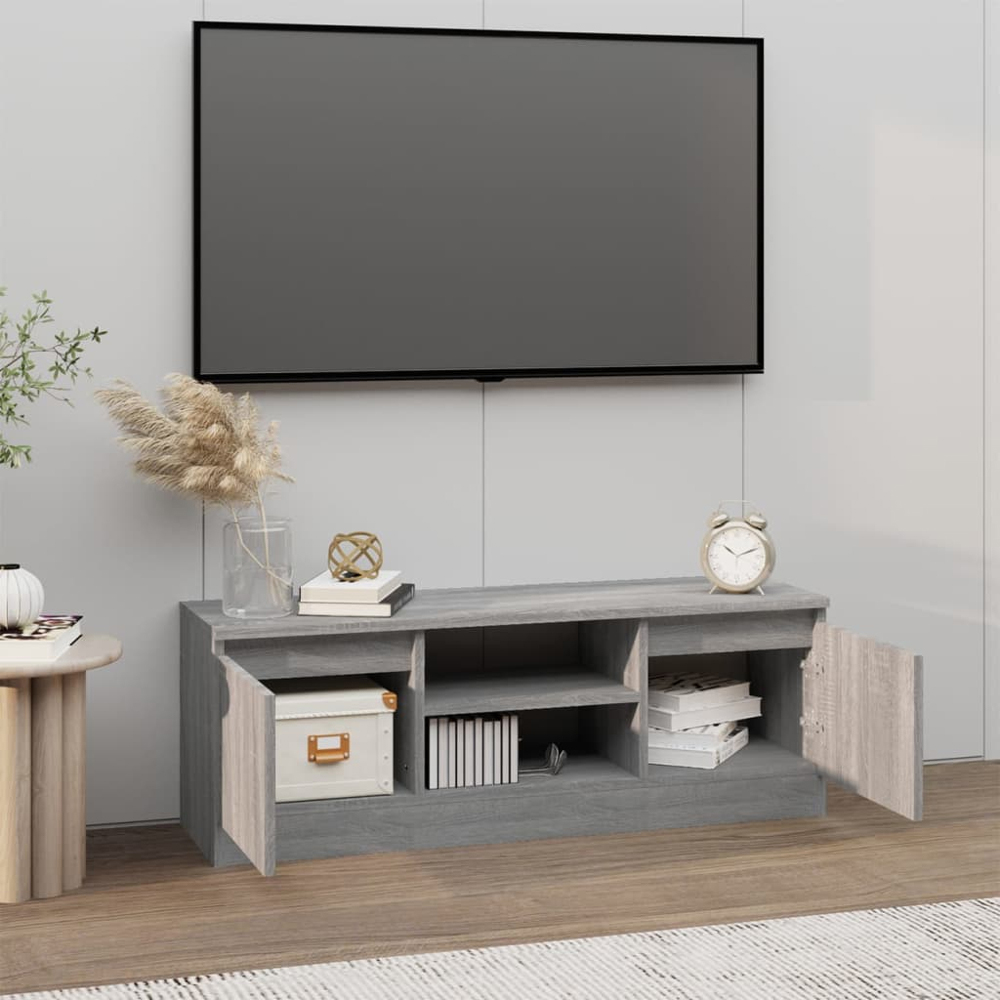 vidaXL 2 Door 2 Drawer Grey Sonoma TV Cabinet Image 8
