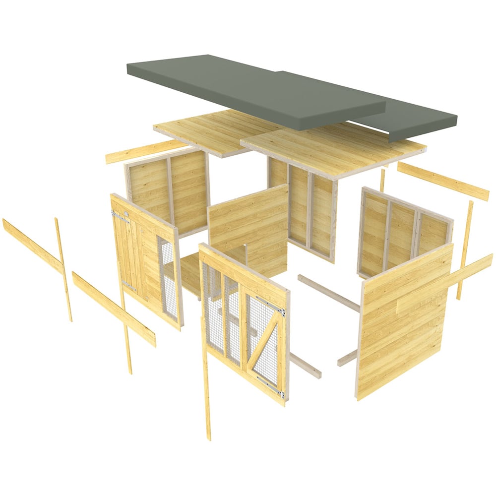 DIY Sheds 14 x 4ft Pressure Treated Tongue and Groove Timber Dog Kennel and Run Image 3