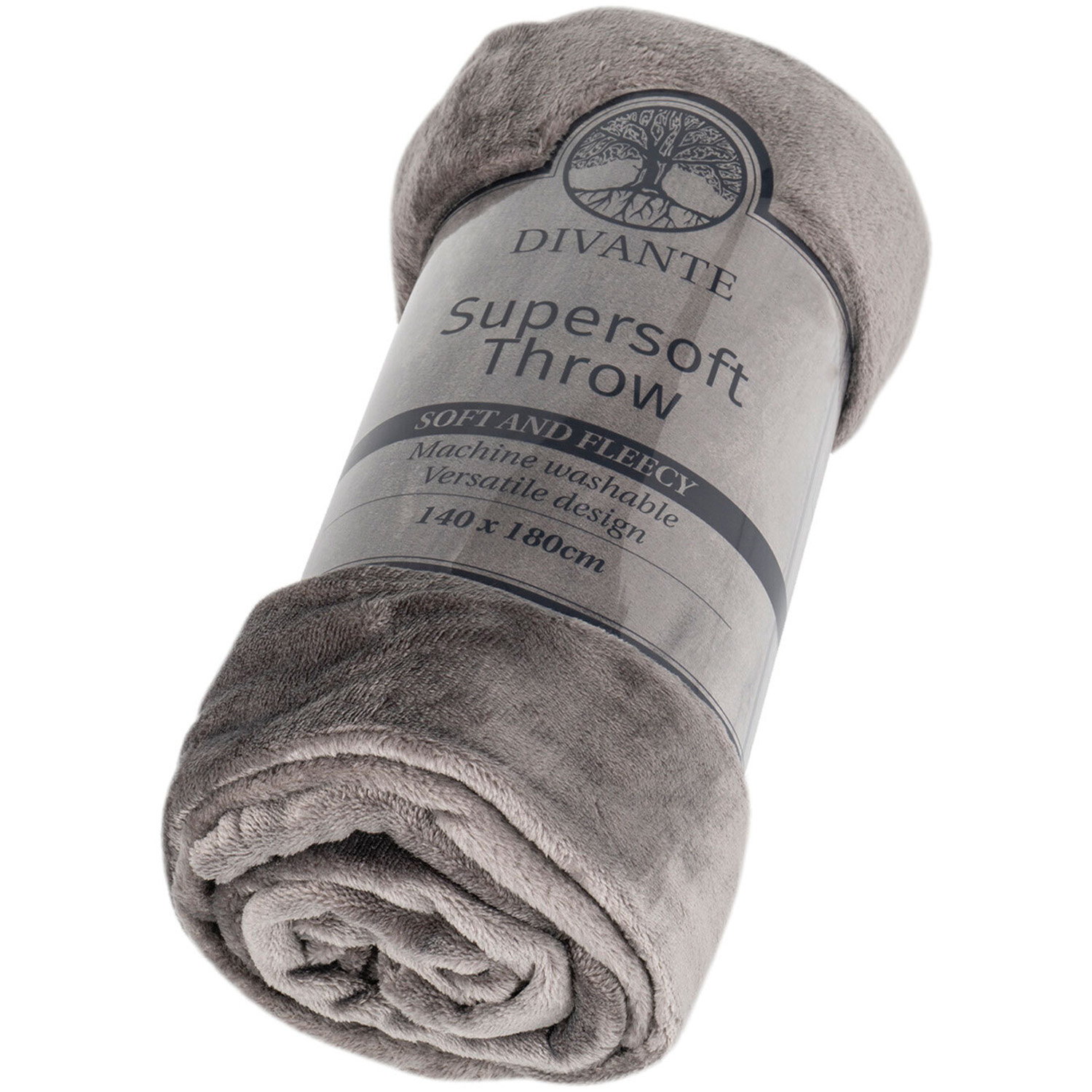 Divante Charcoal Supersoft Large Throw Image 1