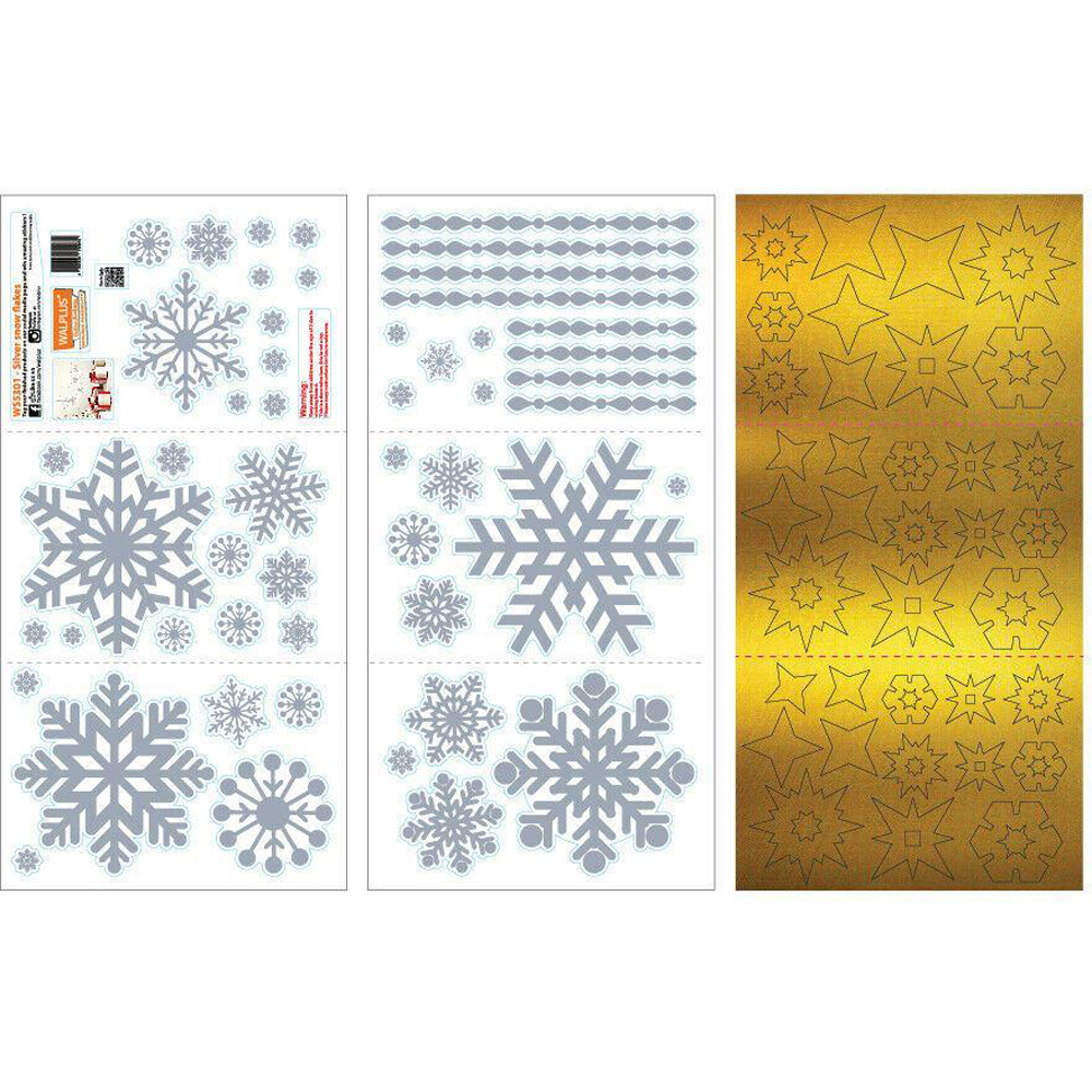 Walplus Shining Christmas Snowflakes Self Adhesive Wall Sticker 105 Piece Image 3