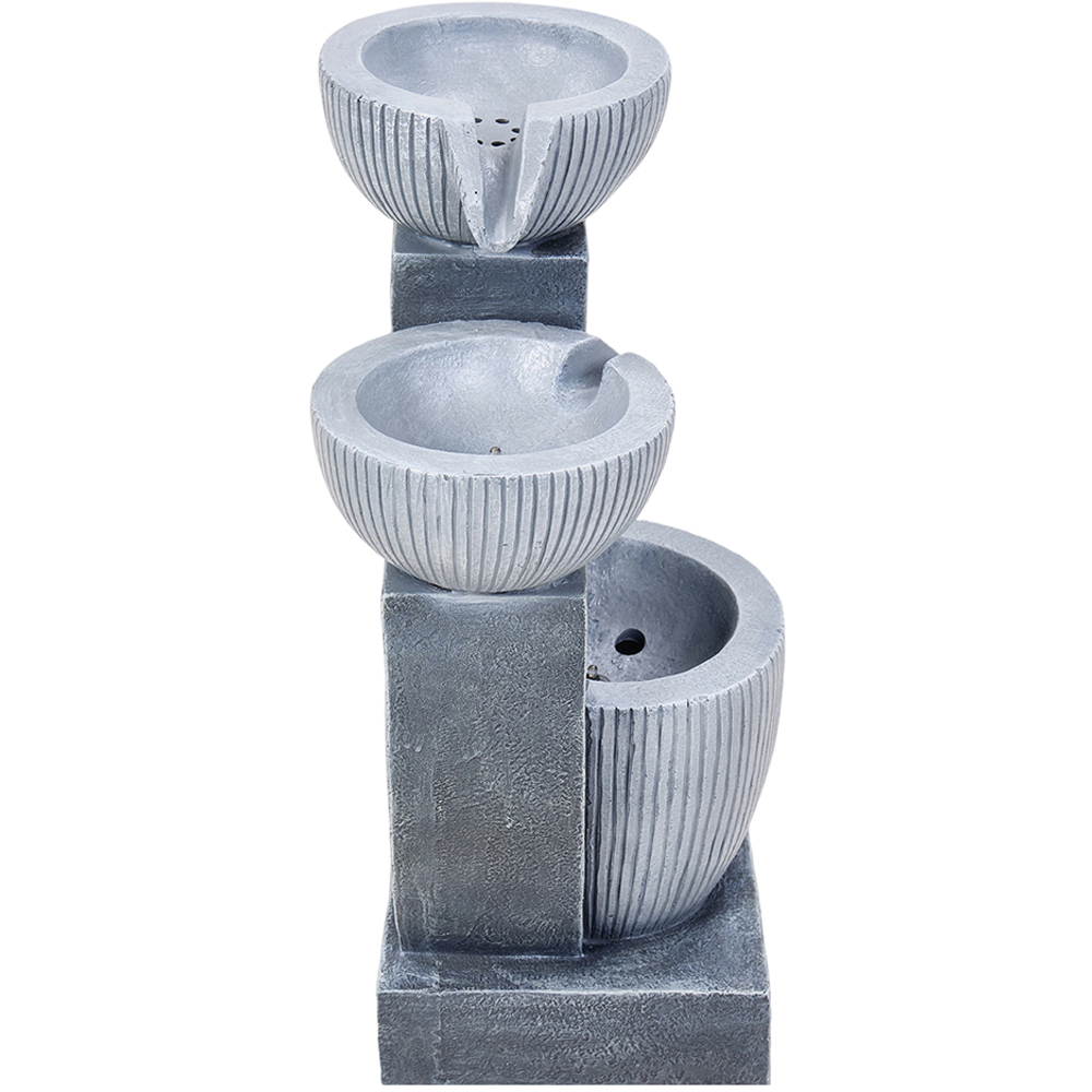 Living and Home 3-Tier Stone Effect Cascading Bowl Solar LED Water Feature Image 3