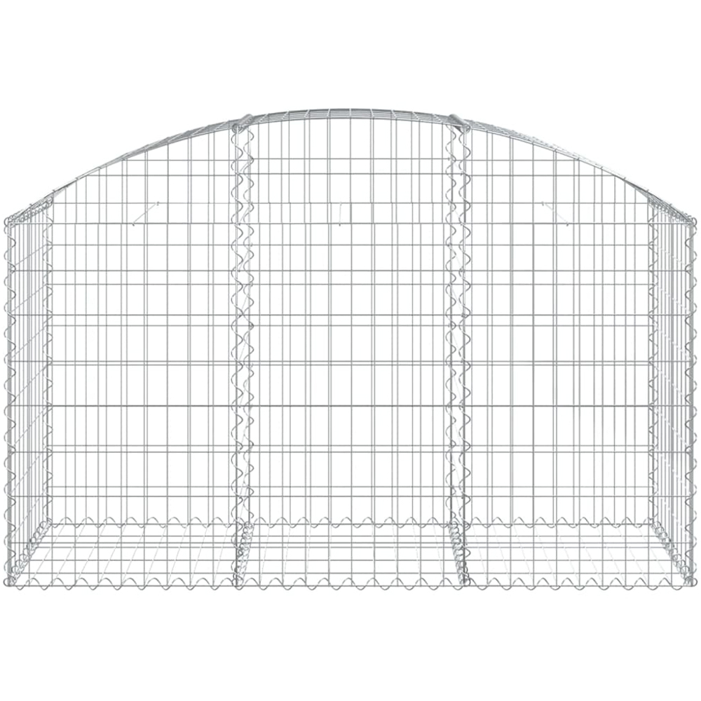 vidaXL Silver Galvanised Iron Arched Gabion Basket 150 x 50 x 80/100cm Image 2