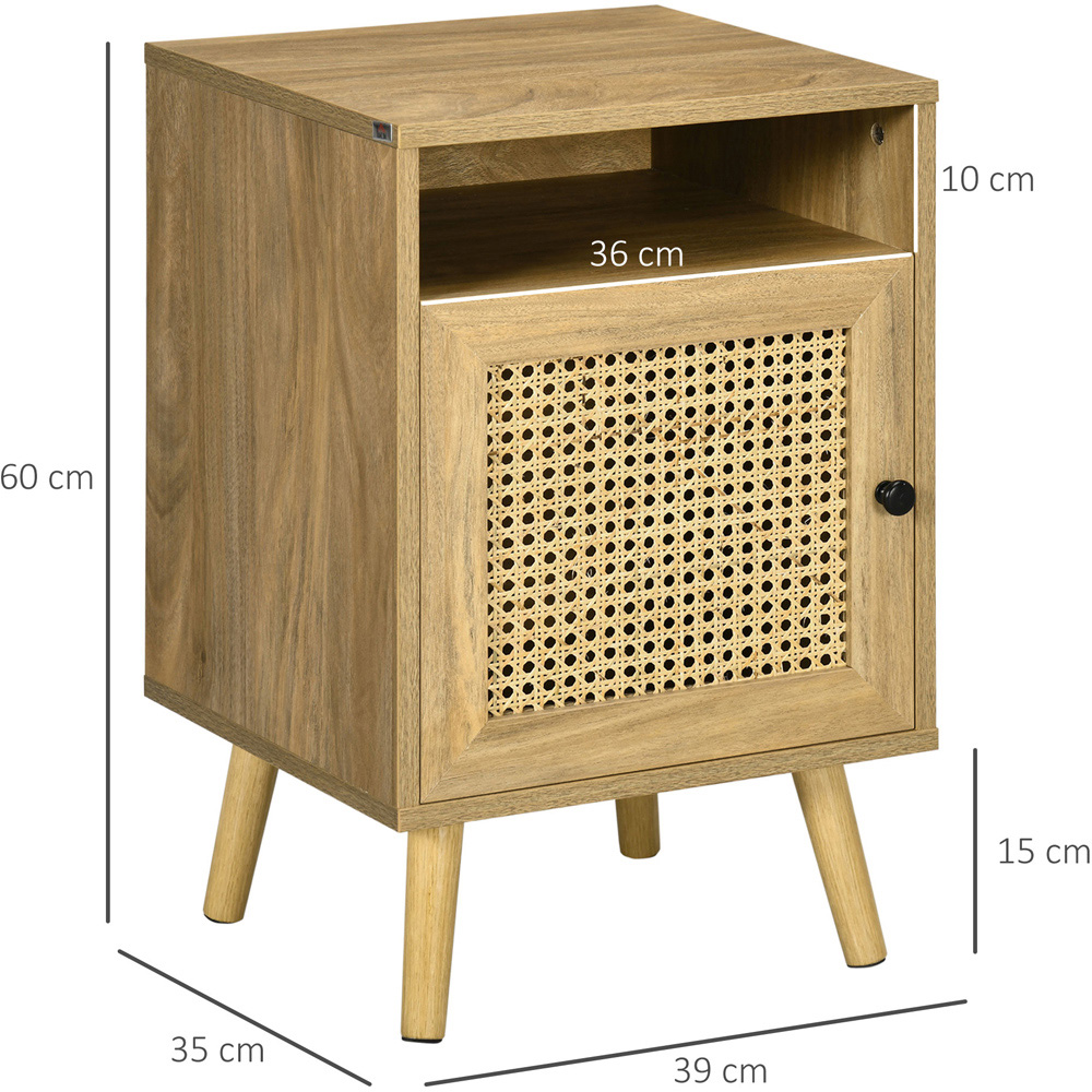 Portland Single Door Natural Rattan Bedside Table Set of 2 Image 8