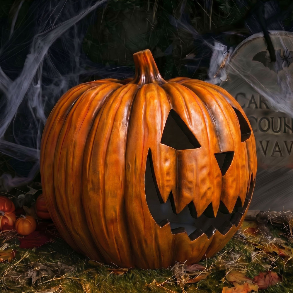 wilko Warm White LED Halloween Pumpkin Ornament 1.4ft Image 3