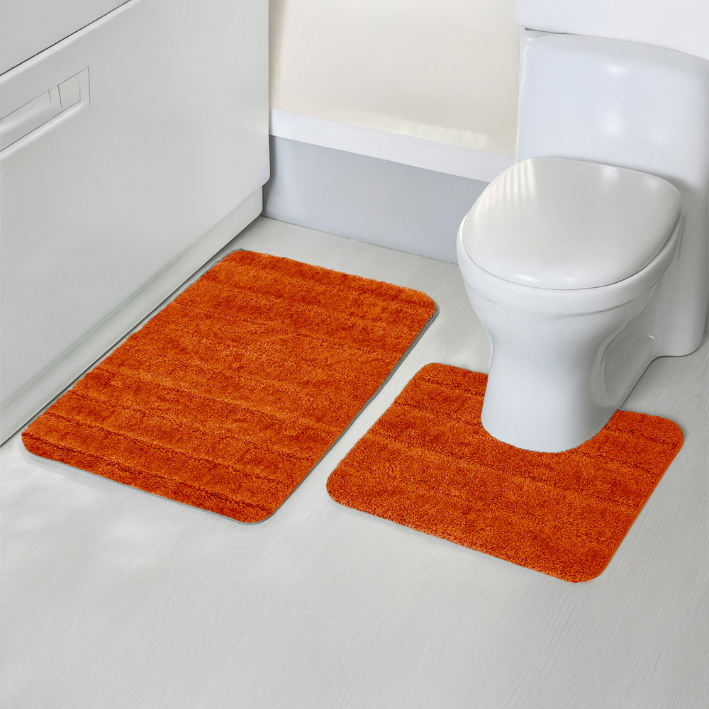 Velosso Lexington Orange Bath Mat Set Image 2