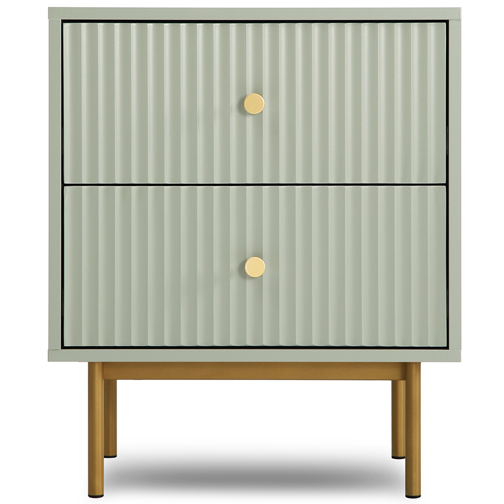 Devon Sage 2 Drawer Bedside Table Image 2