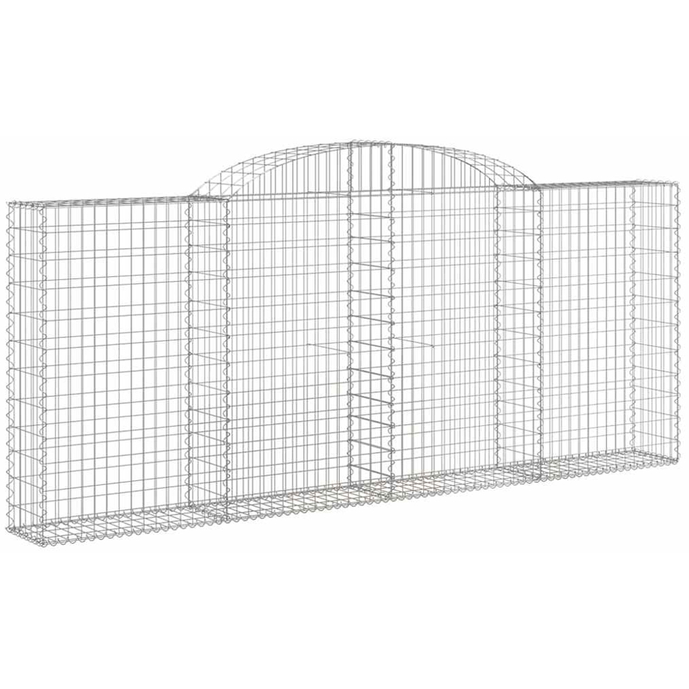 vidaXL Silver Galvanised Iron Arched Gabion Basket 300 x 30 x 120/140cm 20 Pack Image 1