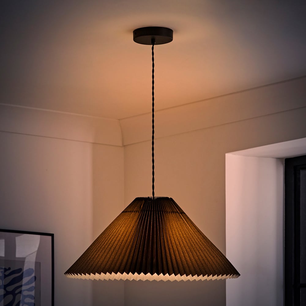 ValueLights Akira Black Pleated Shade LED Pendant Light Image 6